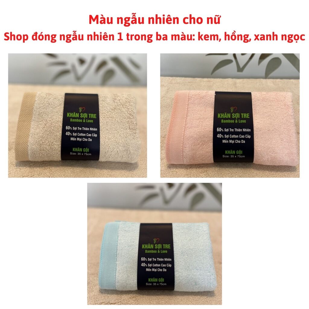 Khăn sợi tre Bambo & Love cao cấp kích thước 35x75cm