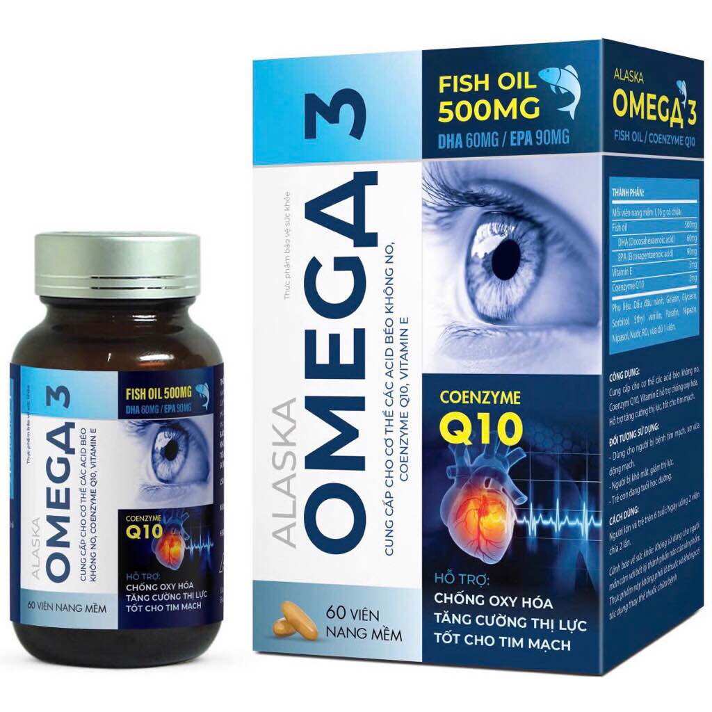 Viên uống Alaska Omega 3 (Chai 100 viên) giúp hỗ trợ tim mạch, tăng cường thị lực và chống oxy hóa.