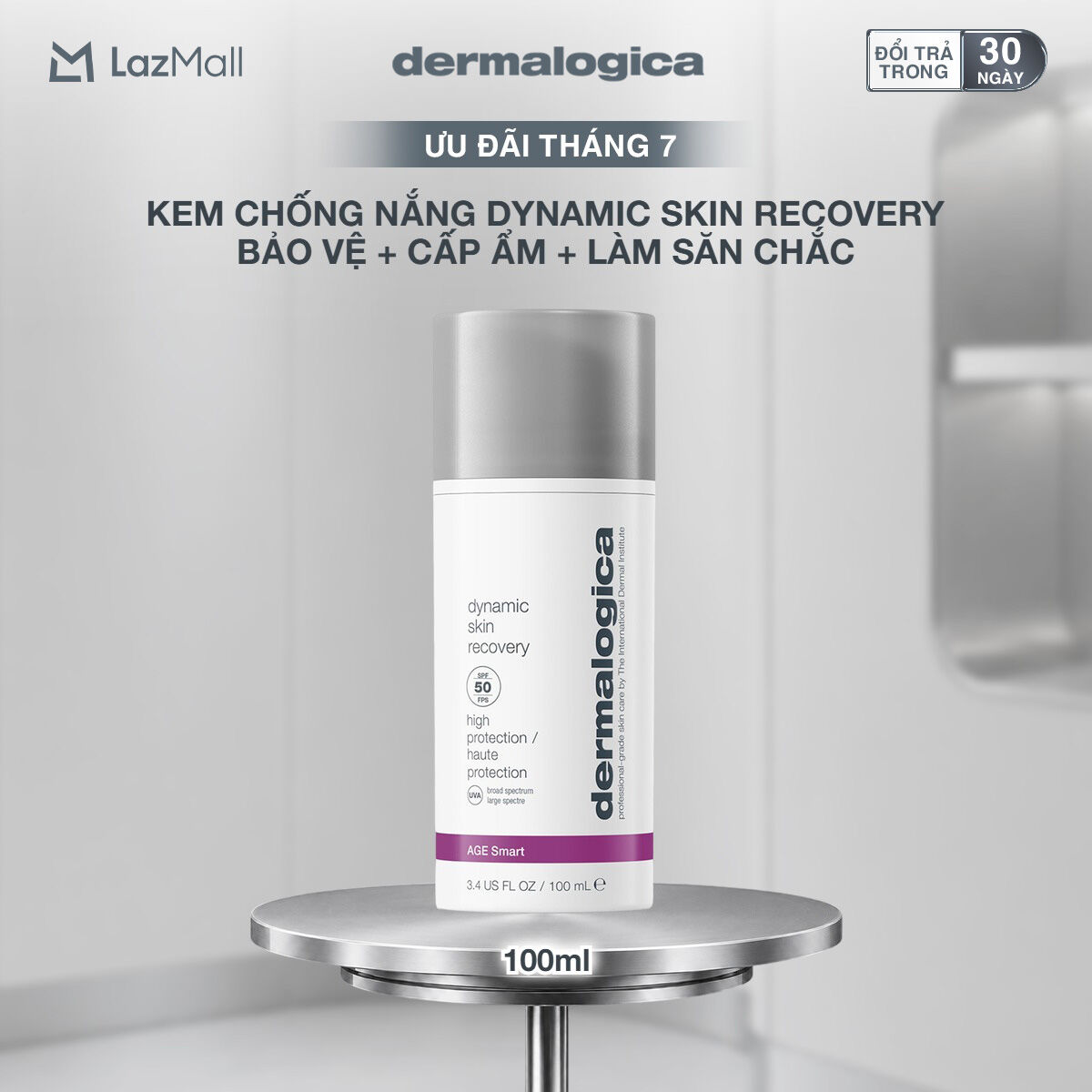 Kem chống nắng 3 in 1 Dermalogica Dynamic Skin Recovery SPF50 Jumbo Size 100ml