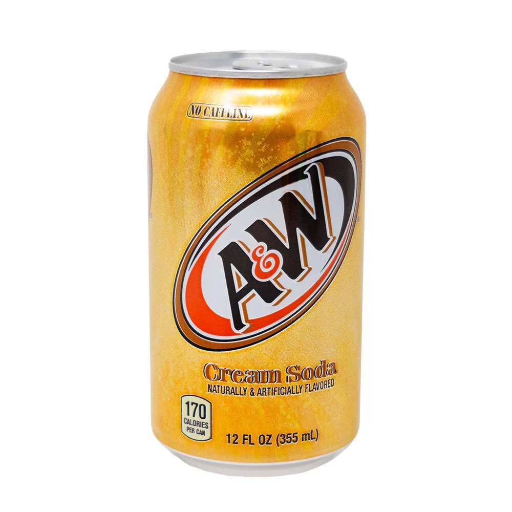 Lốc 12 lon Nước ngọt xá xị A&W AW Cream Soda củua Mỹ mỗi lon 355ml