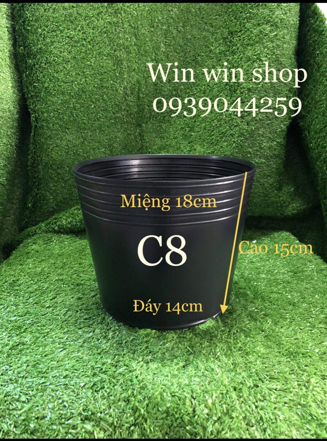 Combo 50 cái chậu nhựa đen C8 trồng cây cảnh