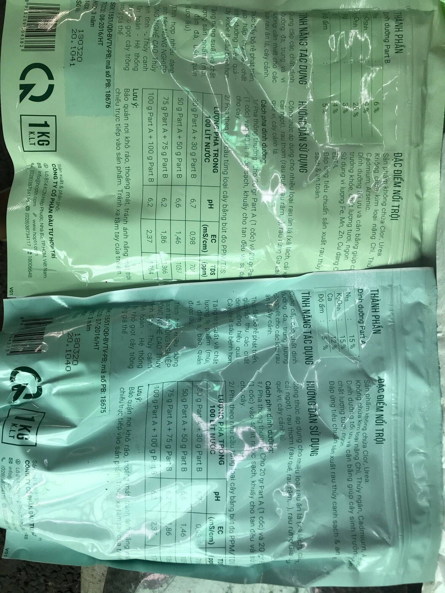 [HCM]Dung dịch thuỷ canh trồng rau 1kg hydro leafy (A B)