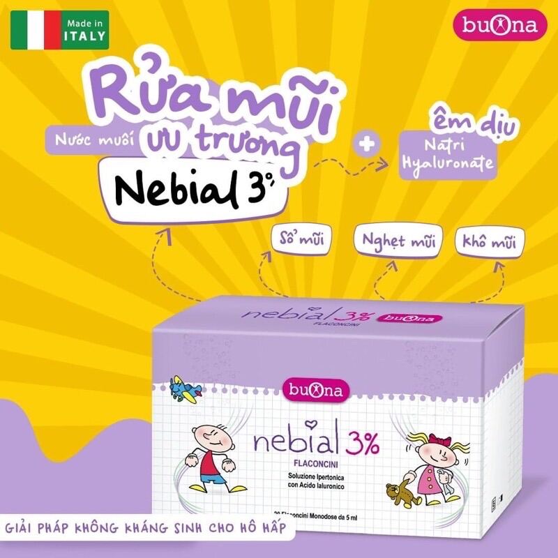 Dung dịch nhỏ mũi ưu trương Buona Nebianax 3%