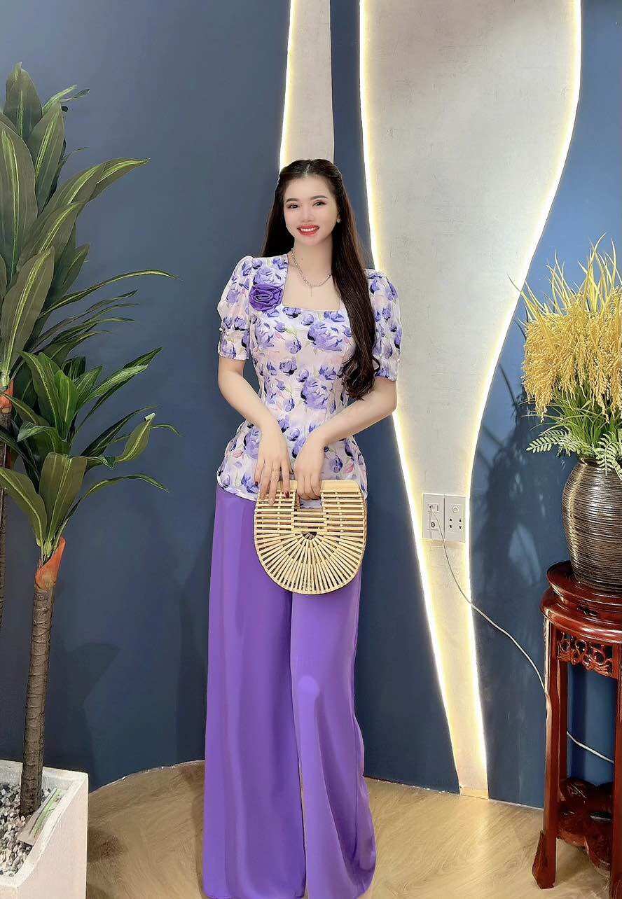 Bộ bà ba đi chùa lụa sang trọng thanh lịch