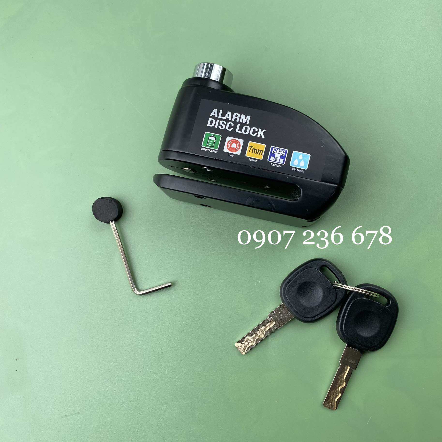 Ổ khóa đĩa xe máy ALARM chống trộm, có còi hú báo động