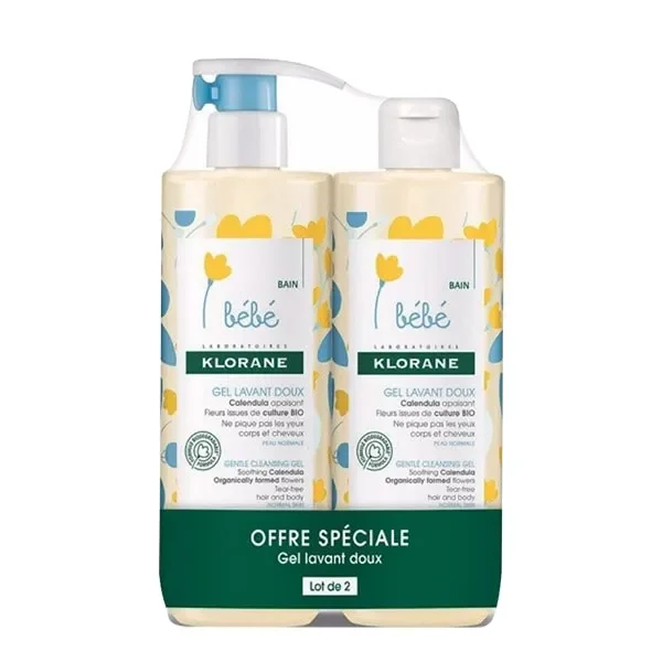 Combo 2 chai Sữa tắm Klorane Bebe 2in1 Pháp