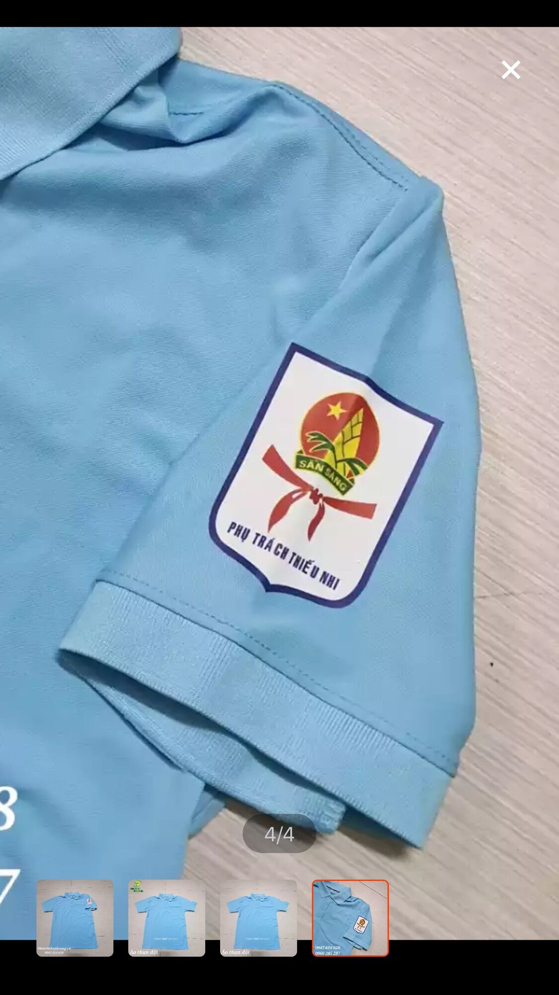 áo thun phụ trách Đội TNTP Hồ Chí Minh