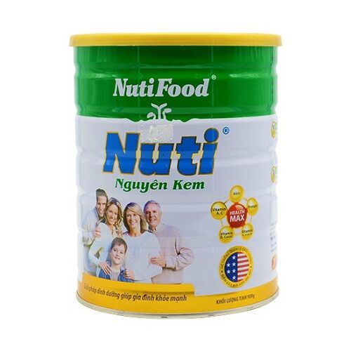 Lon sữa bột nuti nguyên kem nutifood 900g bổ sung dinh dưỡng cho mọi lứa tuổi giúp tăng cường sức khỏe