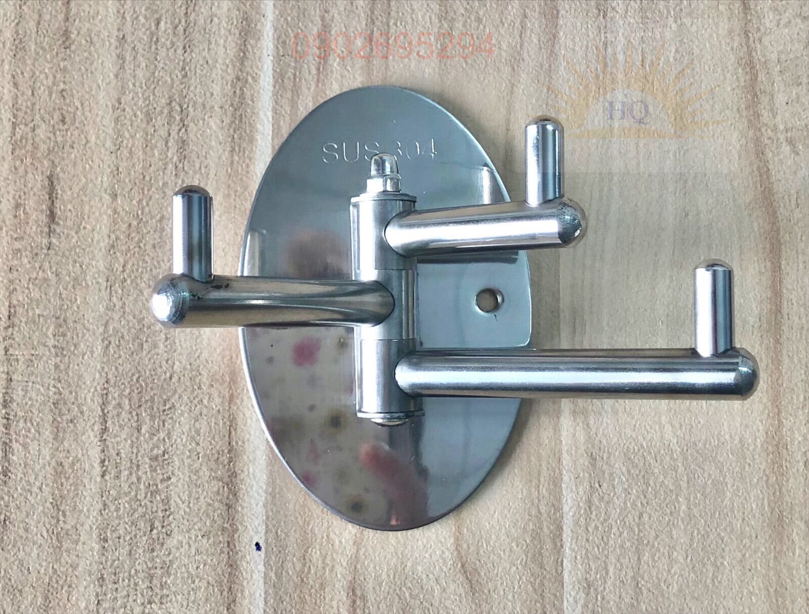 Móc treo quần áo 3 chấu gạt Inox 304