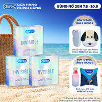 Bộ 3 hộp bao cao su Durex Invisible  Extra Thin Extra Sensitive siêu mỏng, size 52mm, 3 bao/hộp