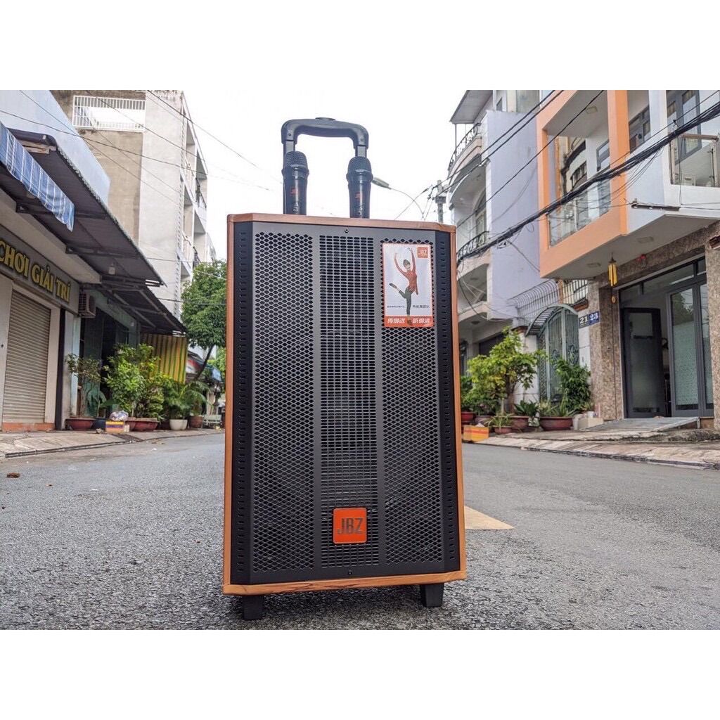Loa kéo di động bass 30 vỏ gỗ cao cấp tặng kèm 2 mic hút âm - loa karaoke - loa kẹo kéo - loa bluetooth hàng nhập khẩu