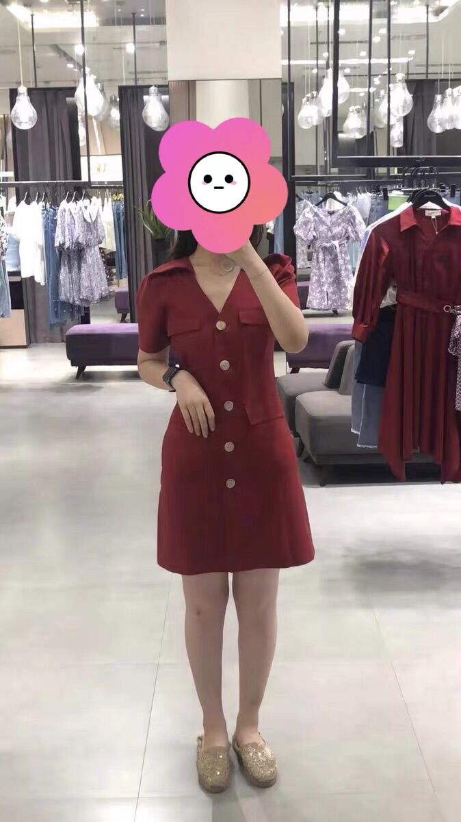 Đầm sơ mi cổ V Vero Moda size S