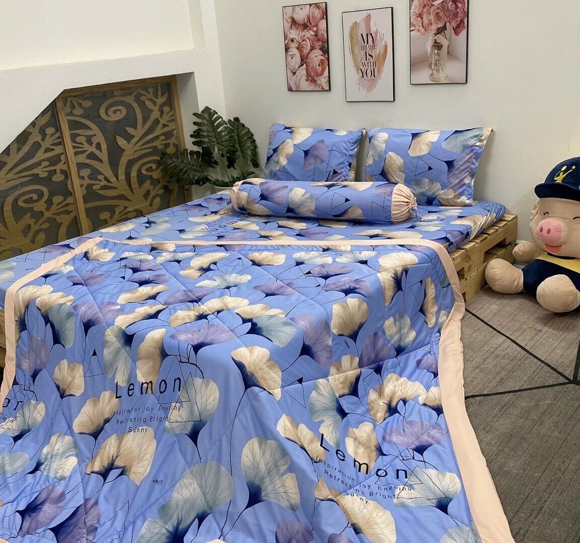 Set 4 drap áo gối thun lạnh hàn quốc