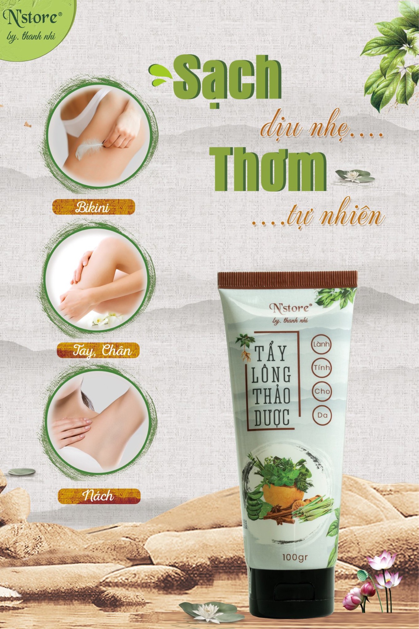 Kem tẩy lông thảo dược Nstore By Thanh Nhi