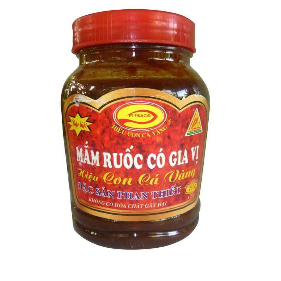 MẮM RUỐC CÓ GIA VỊ PT FISACO - Hiệu Con Cá Vàng - hủ 250gr