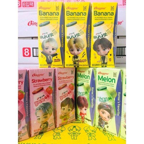Sữa chuối - dưa - dâu binggrae hàn quốc ( 1 thùng 24 hộp x 200ml)