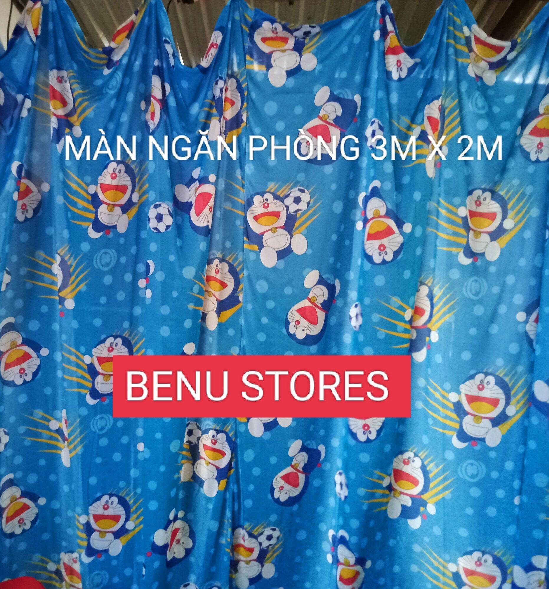 Màn chặn, màn ngăn phòng, màn che nắng may sẵn ngang 3m dài 2m chất liệu thun bông lạnh bền bỉ, đẹp mắt