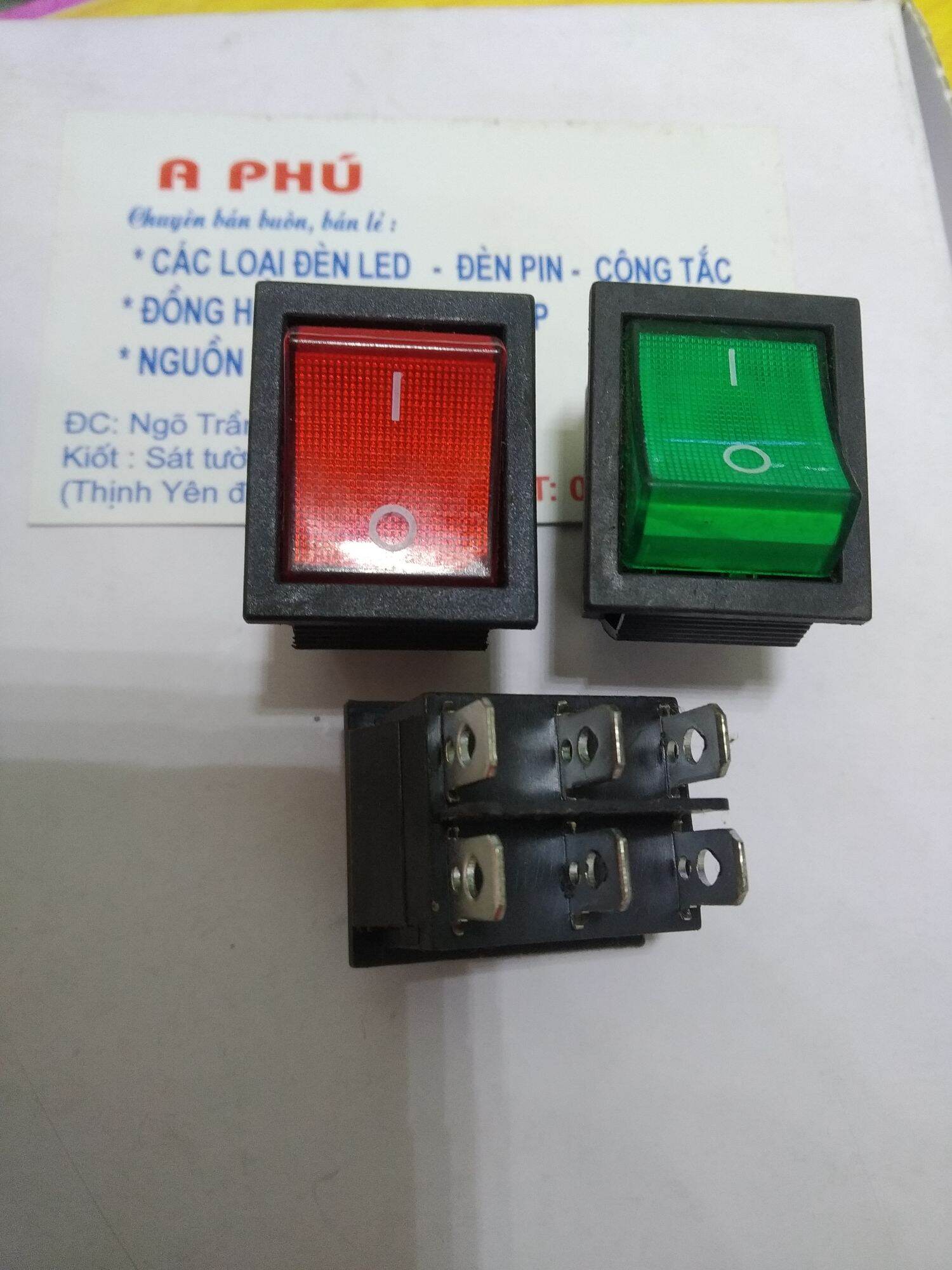 5 công tắc âm ly 6 chân có đèn 15a 250v