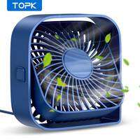 Quạt Để Bàn USB Mini TOPK 3 Tốc Độ Gió Êm 360 °   Quạt Bàn Có Đầu Xoay Được Dùng Cho Phòng Cắm Trại Làm Mát Nhà Cửa