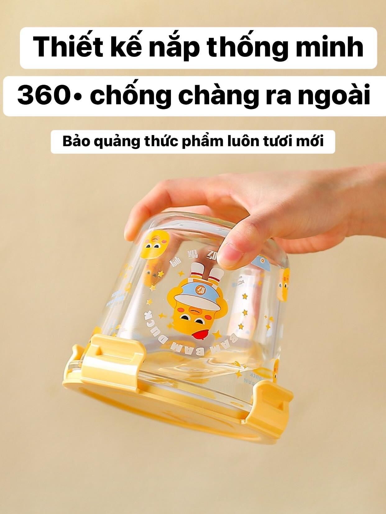 Hủ thủy tinh có nắp con vịt vàng