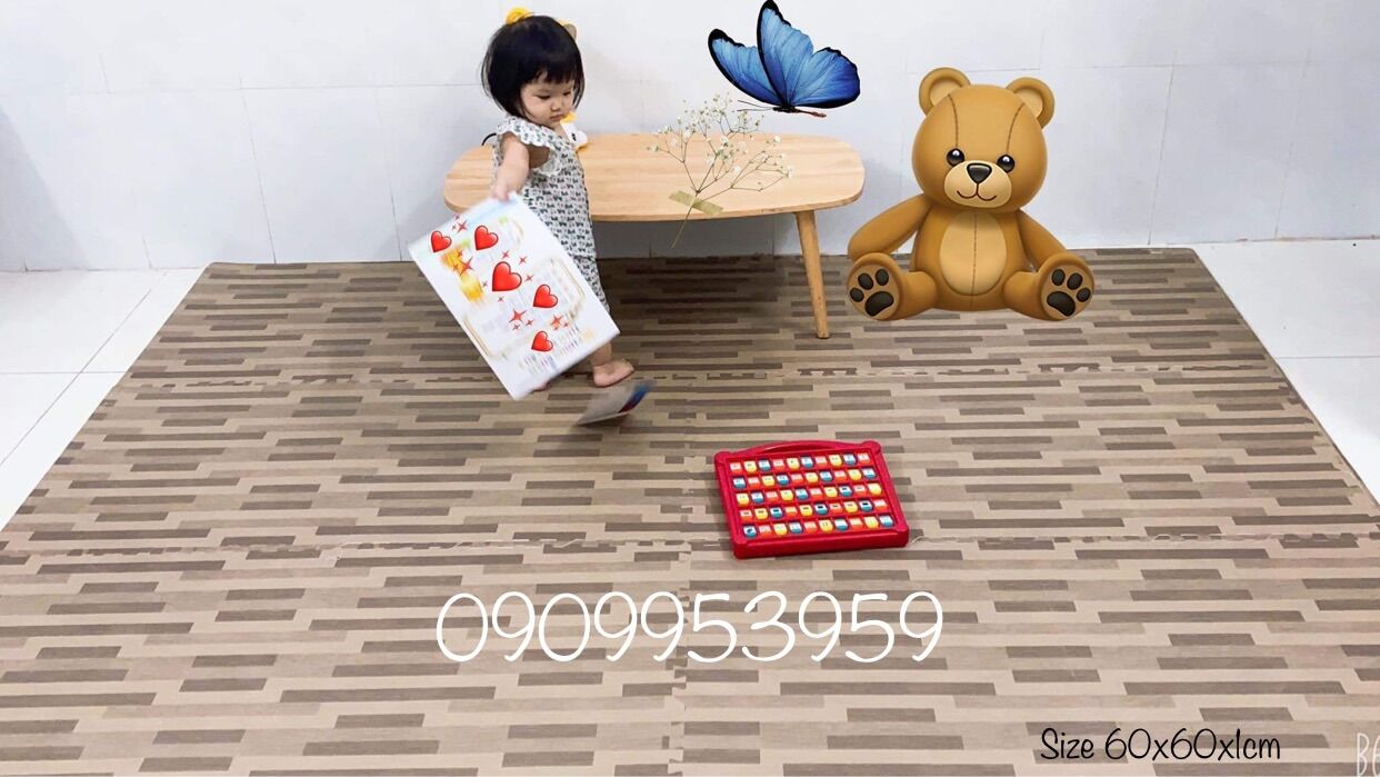 Thảm xốp lót sàn vân gỗ 60×60×1cm
