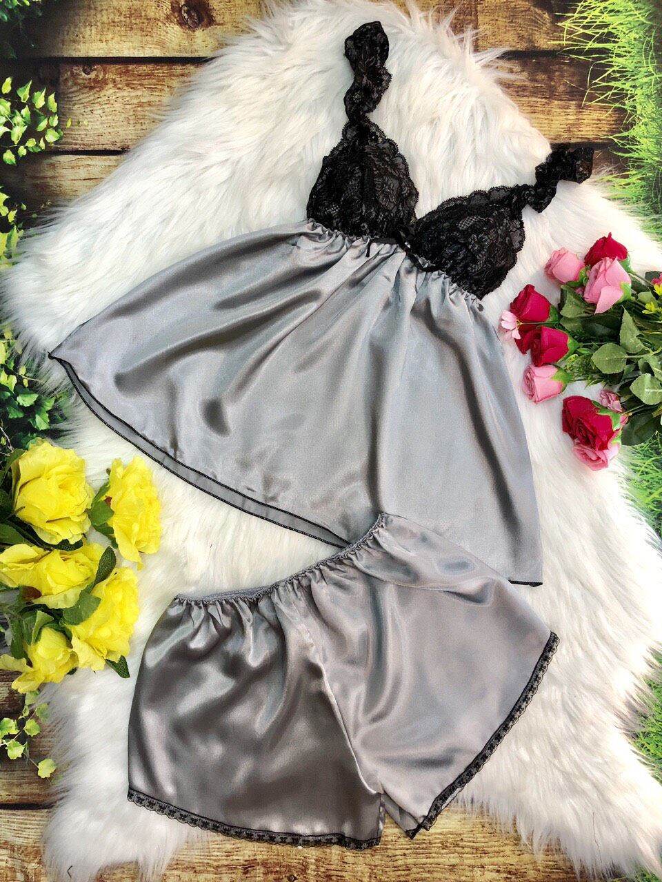 Đồ ngủ phối ren sexy freesize