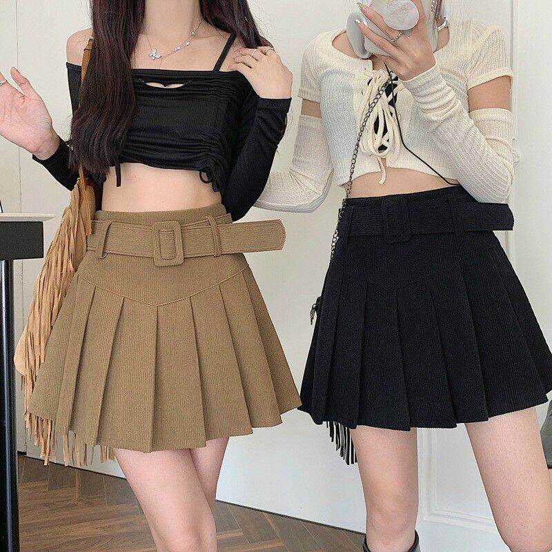 Chân váy nhung xếp ly kèm thắt lưng 🌹🌹🌹❤
