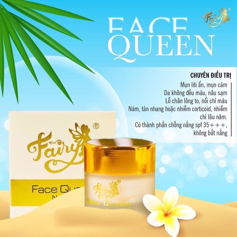 [Chính hãng]Kem Dưỡng Trắng Sáng Da Mờ Thâm Nám Đều Màu Da Ngừa Mụn kem Face Queen Mini 10gr Bầu sài