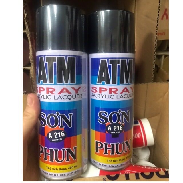 Sơn phun sơn xịt màu xanh đen a216 atm