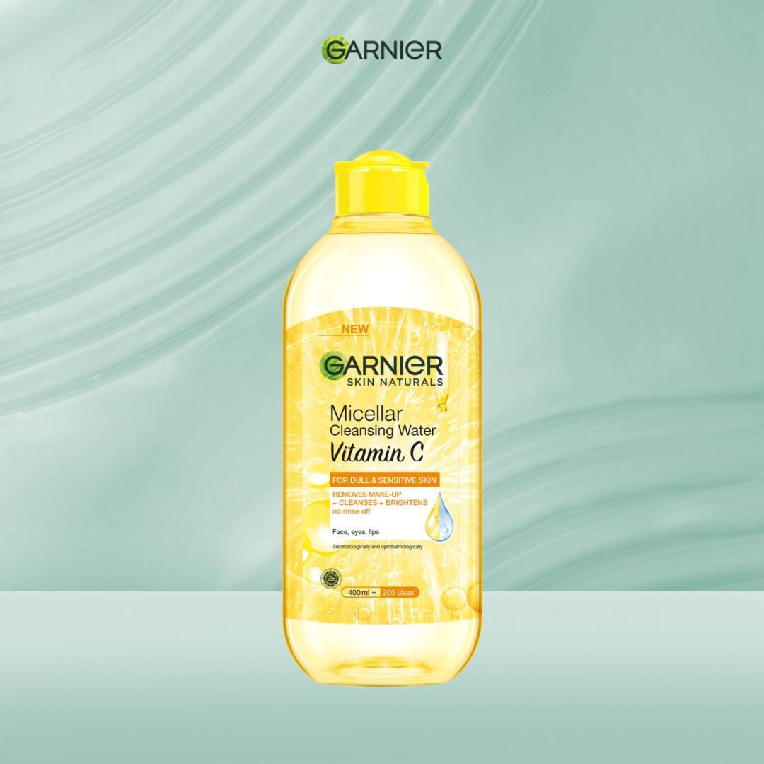  Nước tẩy trang làm sạch và tẩy trang dưỡng sáng da dành cho da sạm Garnier Micellar Cleansing Water Vitamin C 400ml  nắp vàng  