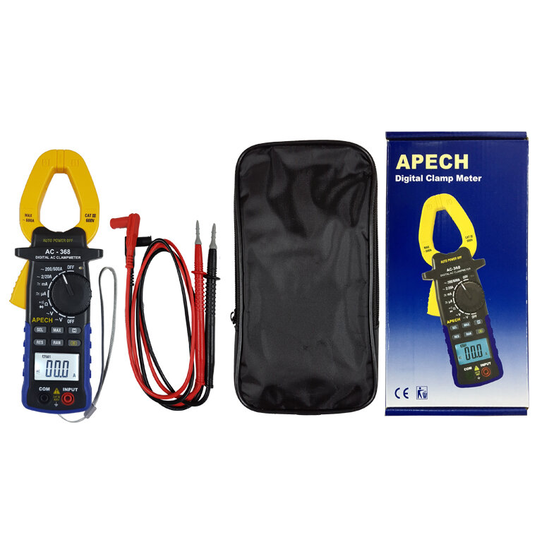 [Hcm]Ampere Clamp Meter for Measuring Ac Current Apech Ac-368 (600A)