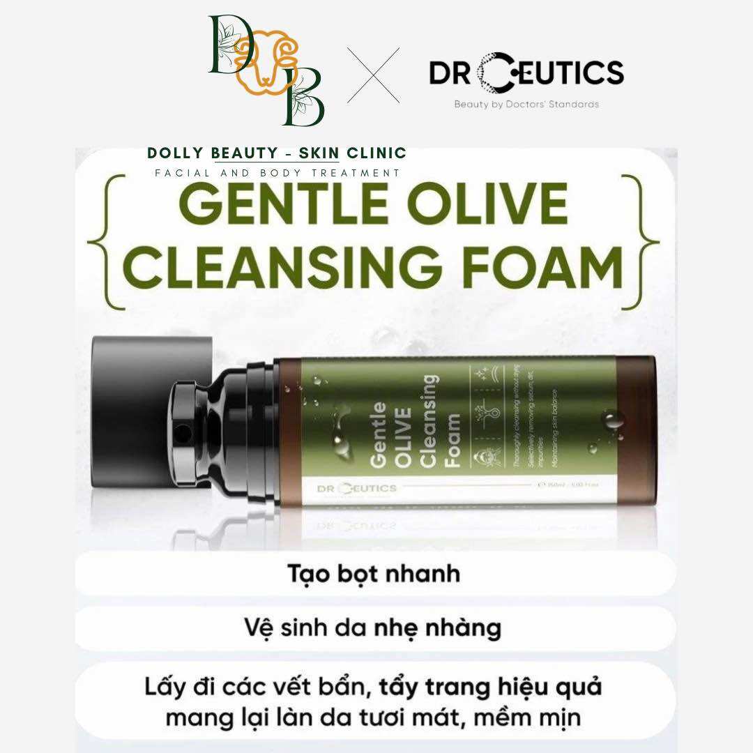 Sữa rửa mặt dịu nhẹ phù hợp với mọi loại da FACIAL OLIVE CLEANSING FOAM của DrCeutics - Gentle Olive Cleansing Foam - Dưỡng ẩm da - Chất lượng 100% - Cung cấp độ ẩm dịu nhẹ.