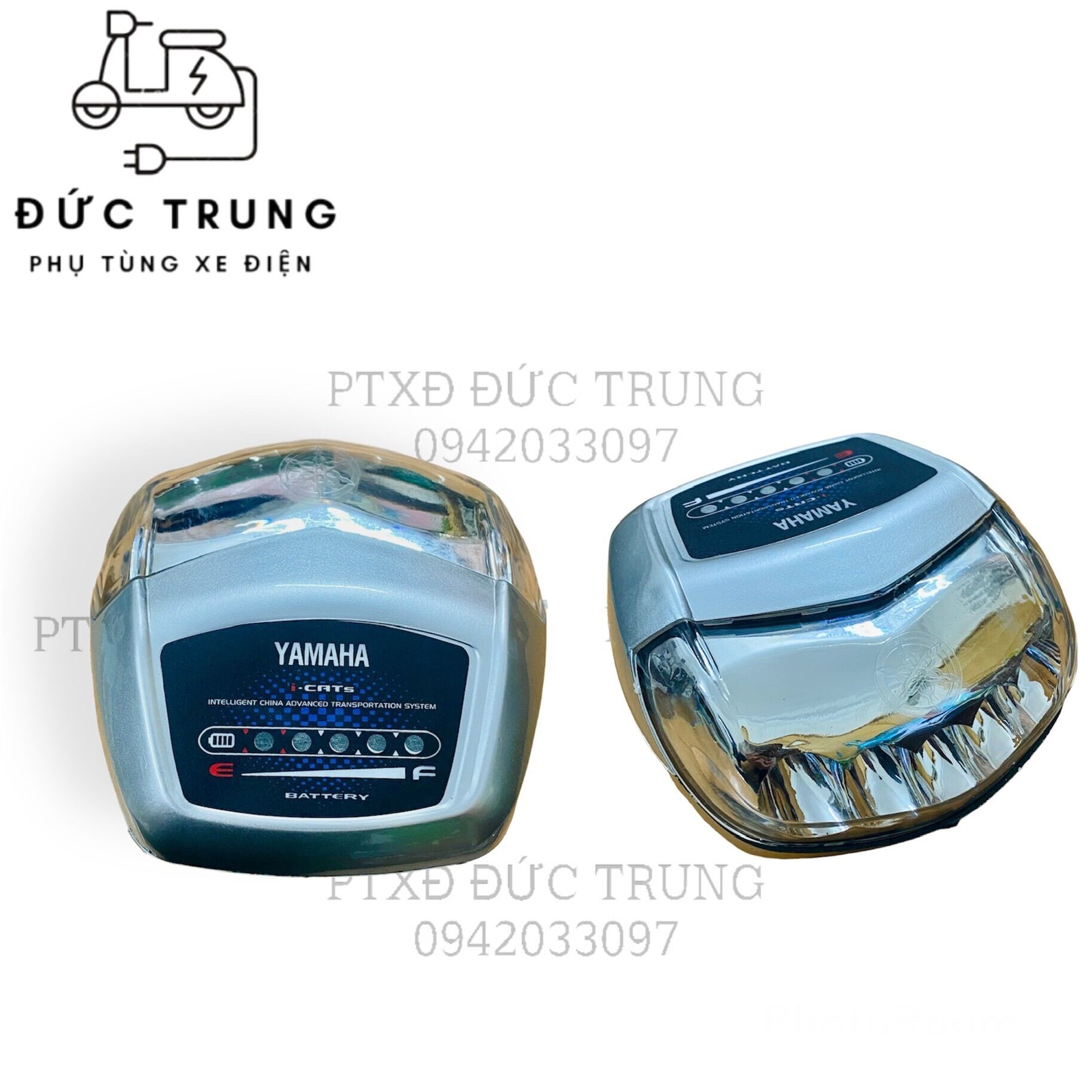 Cụm đầu đèn xe đạp điện yamaha liền còi, đèn