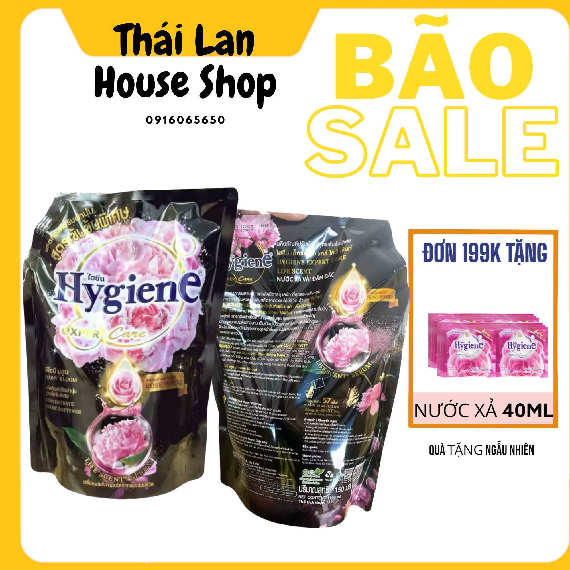 Combo 2 nước xả vải đậm đặc hygiene thái lan 1150ml màu đen