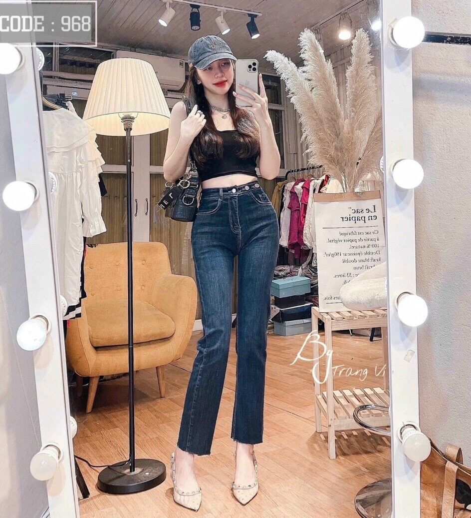 Quần jean nữ ống đứng From chuẩn cao cấp chuẩn shop