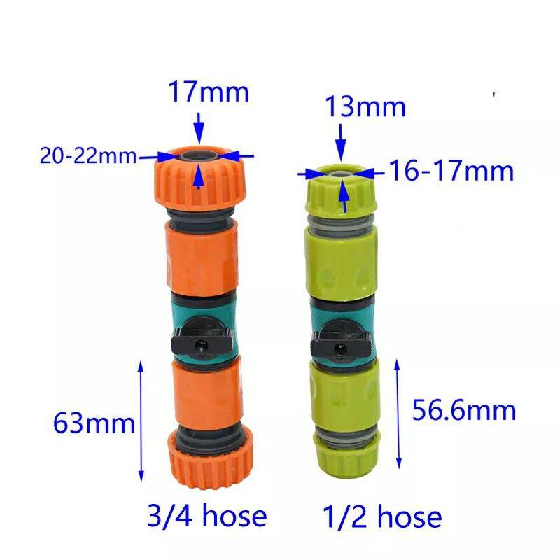 Cút nối nước nhanh 2 đầu đực có khoá, dùng nối 2 đầu ống nước mềm