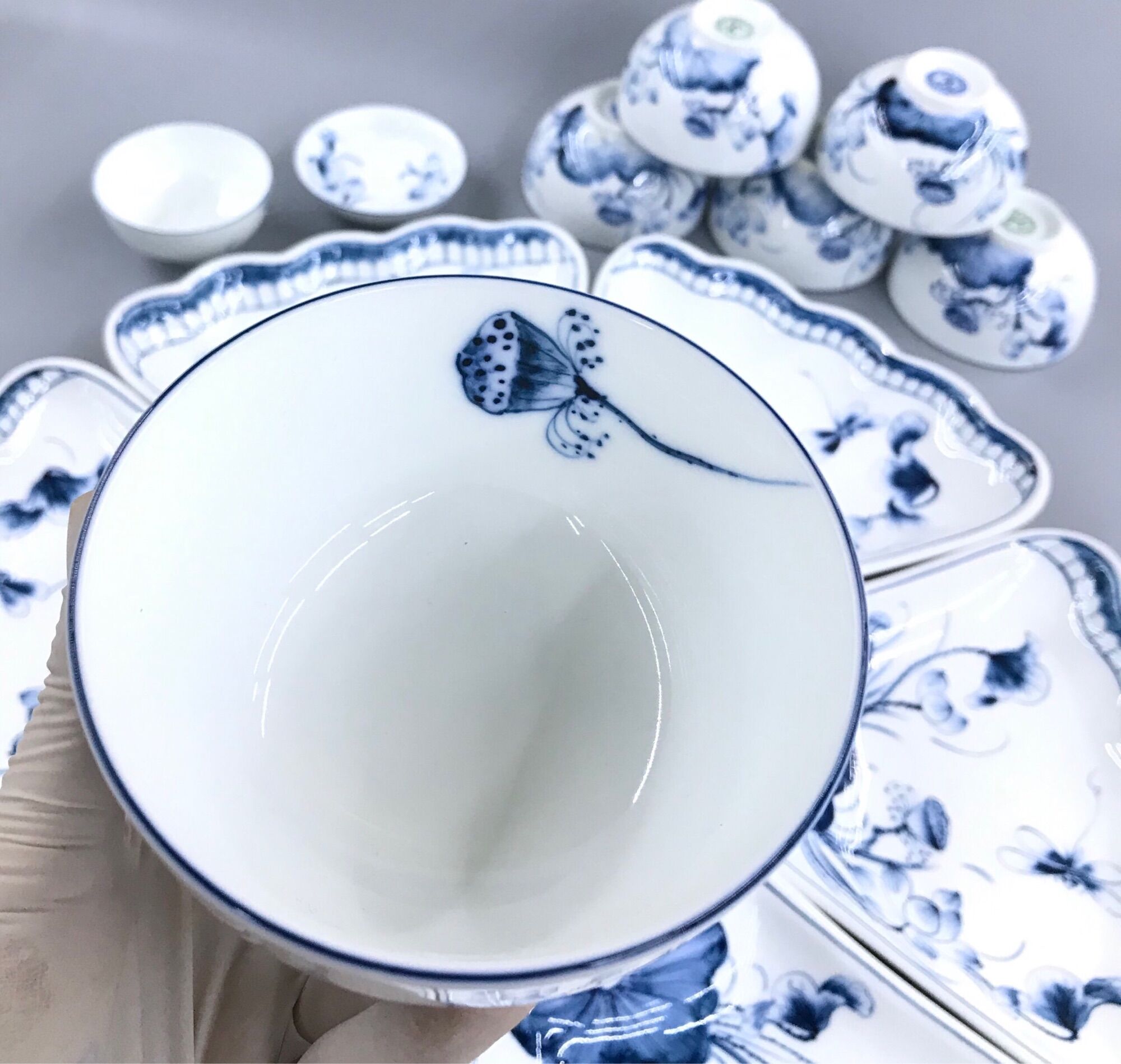 Bộ Đồ Ăn Sen Bát Tràng Cao Cấp [ Hàng Xuất Khẩu]