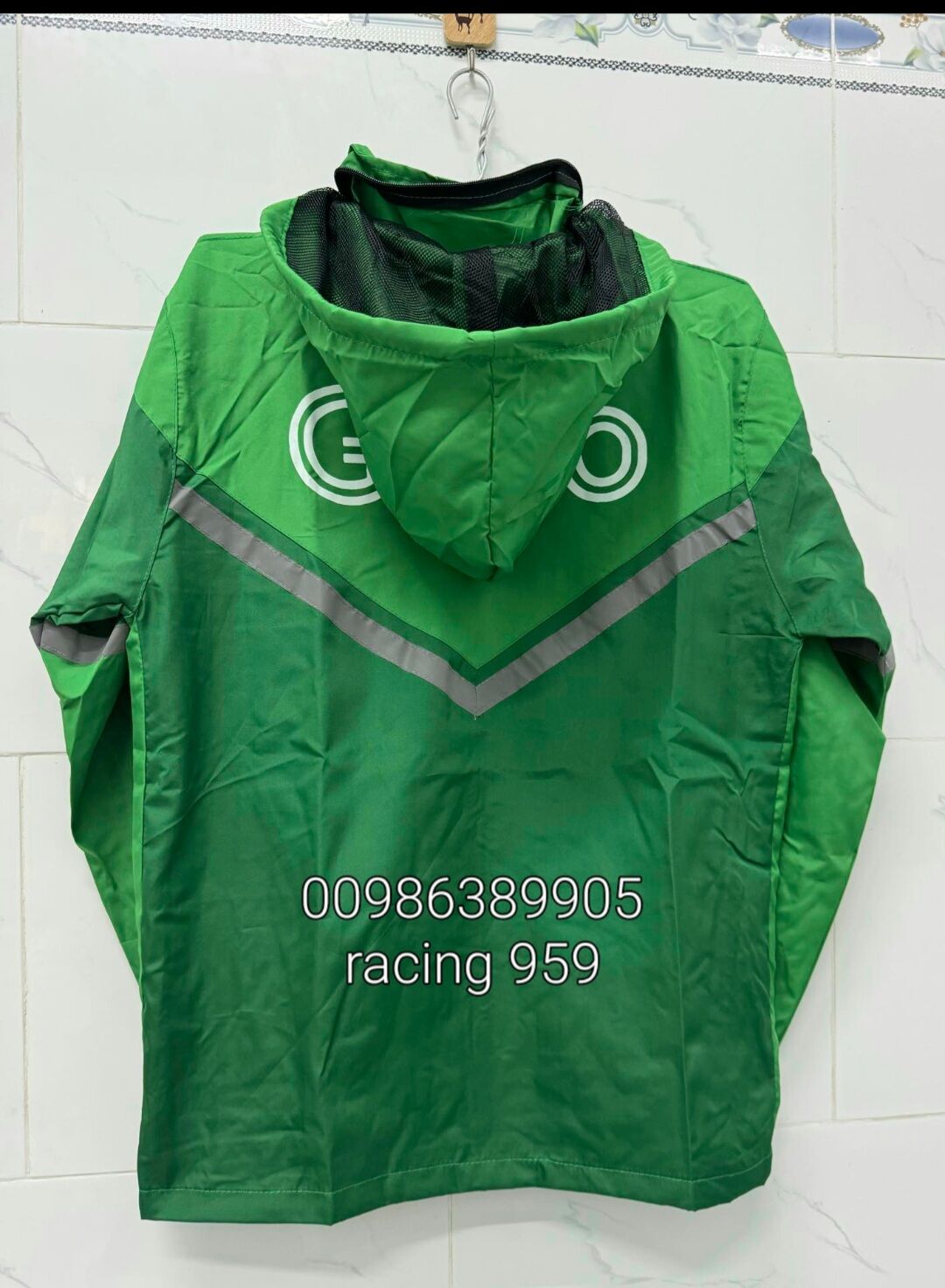 Áo khoác grabb đời mới tay bo thun ( Size 45  _120 kg )