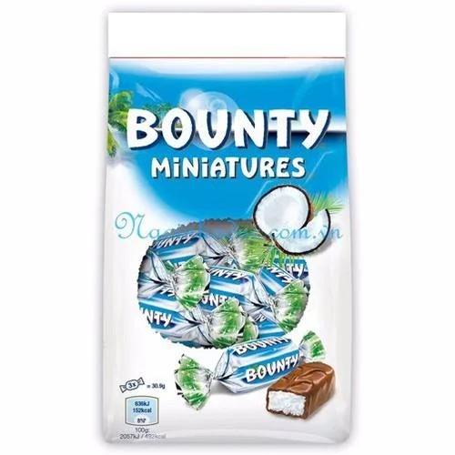 Socola dừa Bounty Miniatures Chocolate của Đức túi 220gr