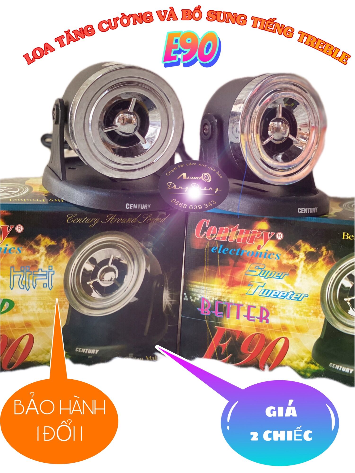 Loa siêu treble thạch anh e90 - giá 1 đôi