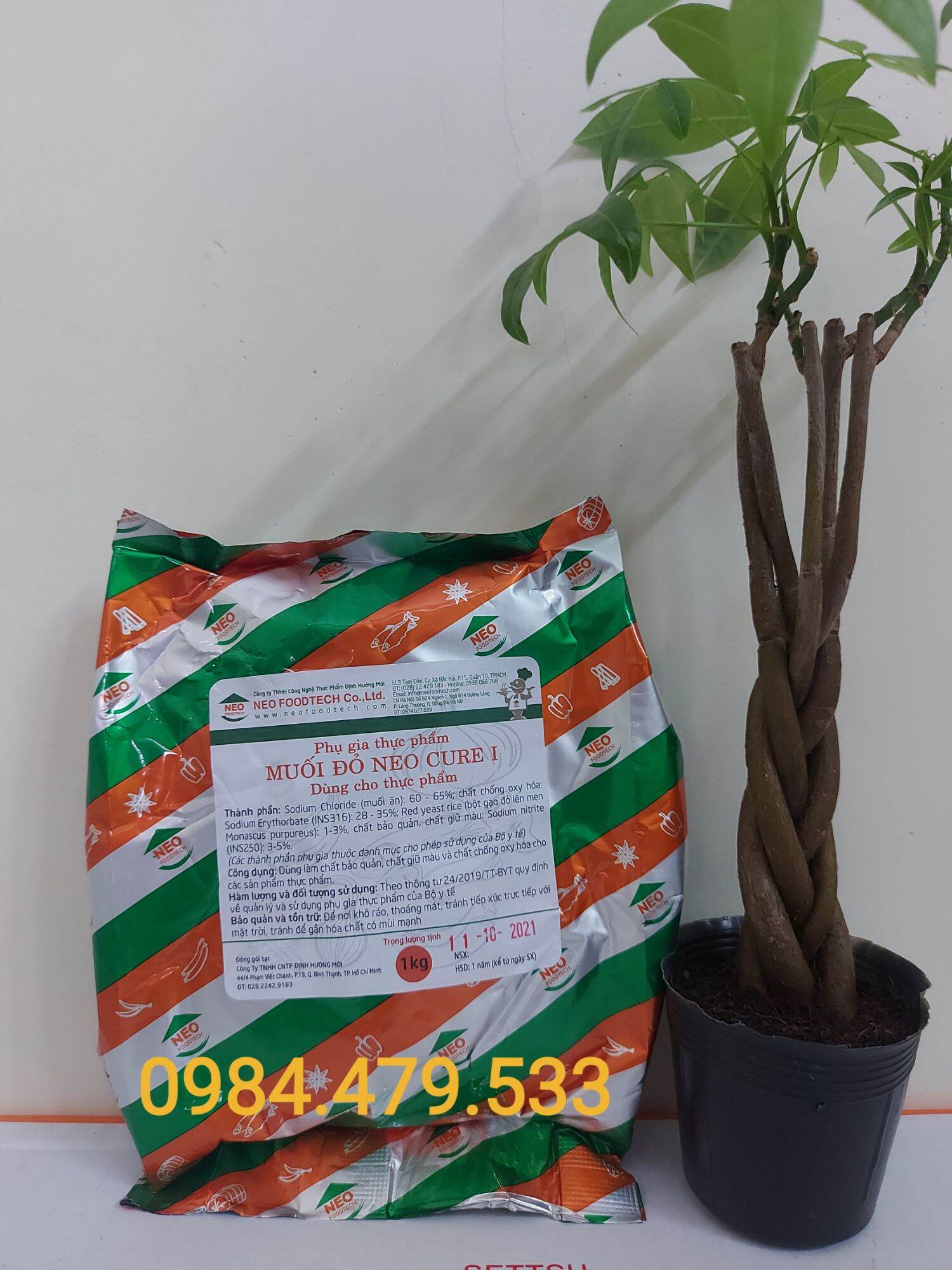 Muối đỏ NEO Cure - Gói 1kg - Tạo màu đỏ hồng cho thịt, xúc xích, jambon, nem chua, lạp xưởng