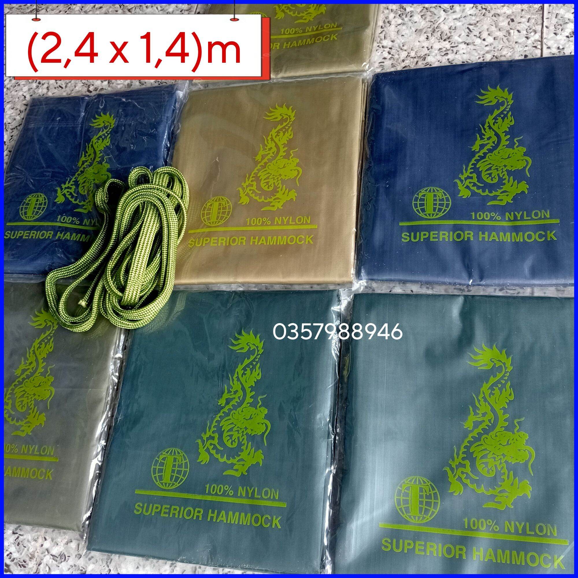Võng dù 2 lớp cao cấp hình rồng mềm nằm rất êm lưng - kèm 3 mét dây bảng to - Võng dù thái lan