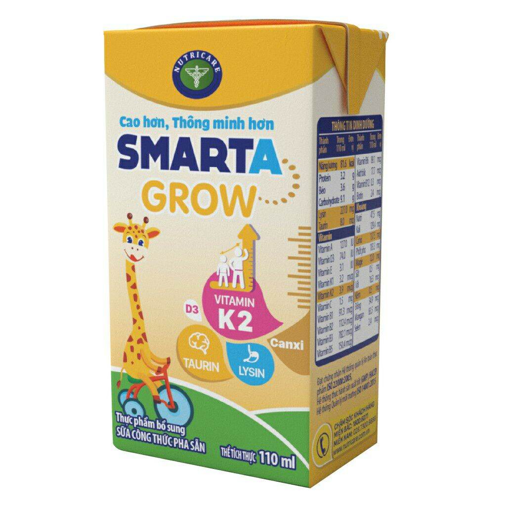 Thùng sữa công thức pha sẵn Nutricare Smarta Grow 110ml