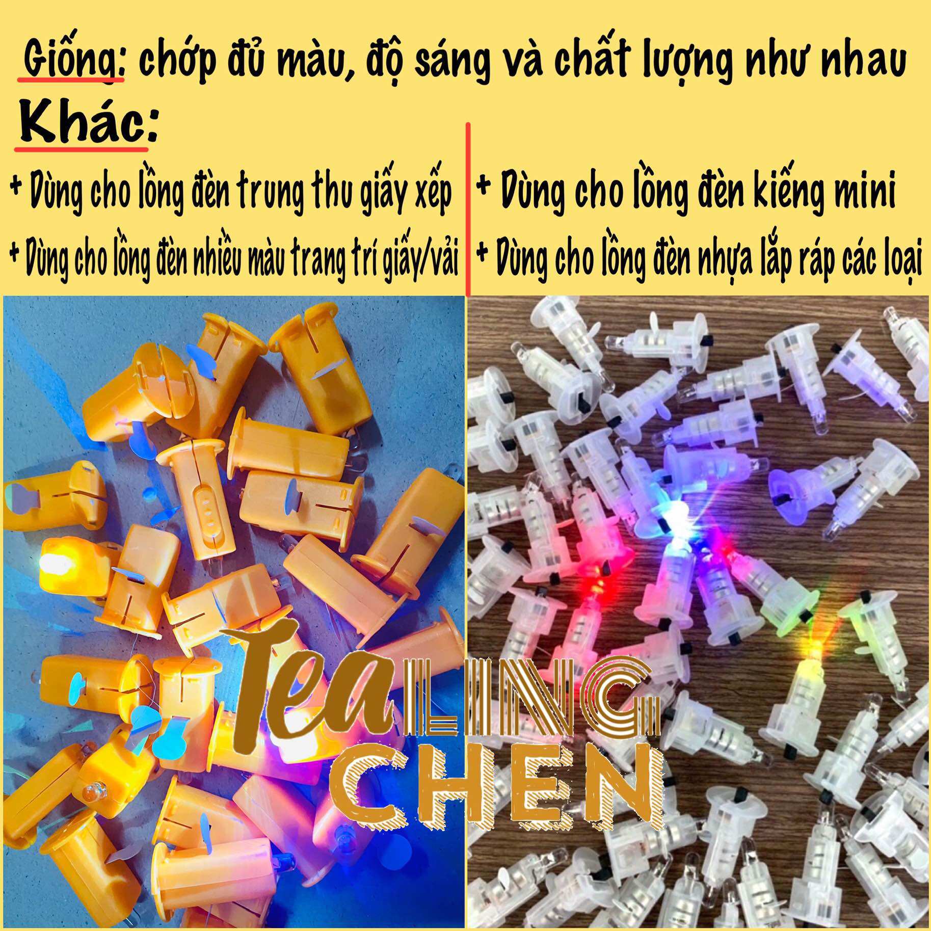 10 cái đèn led chớp nháy đủ màu gắn lồng đèn các loại