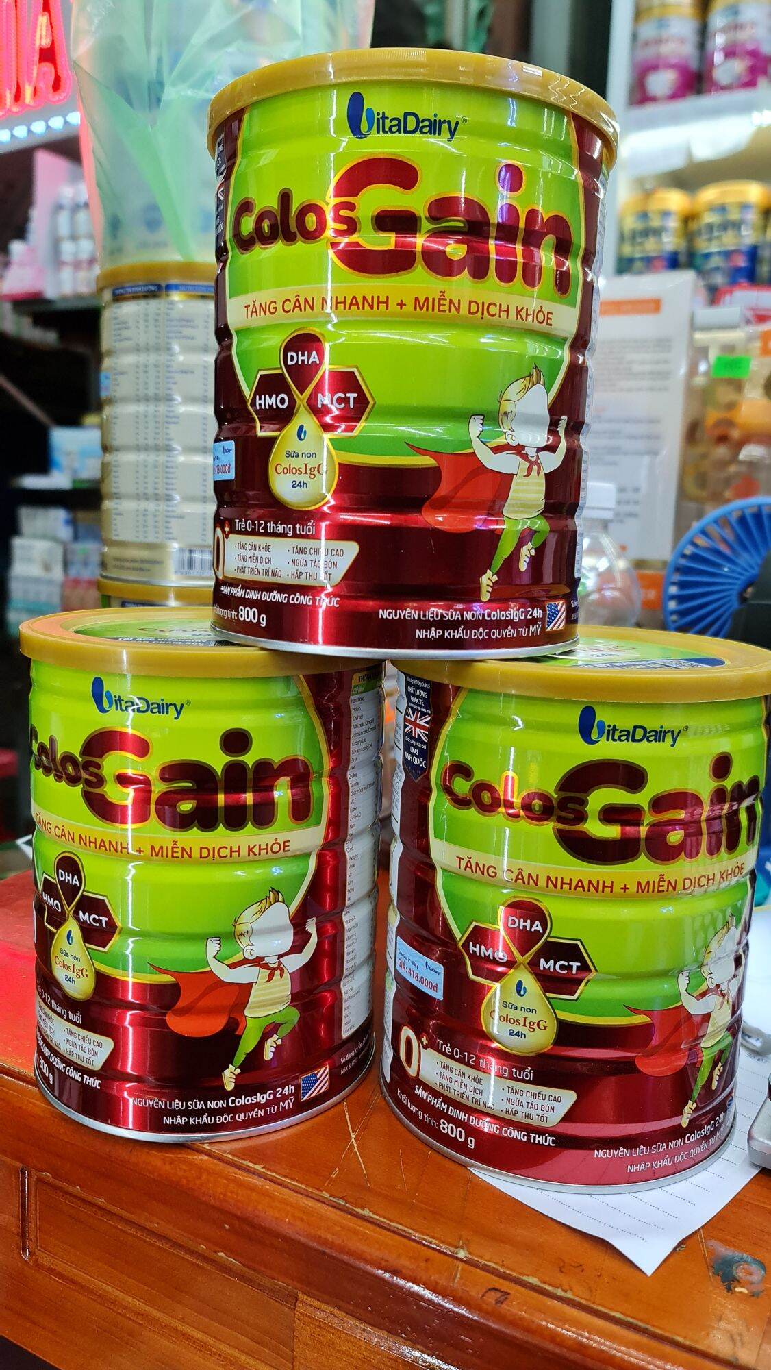 Vitadairy Sữa Colos Gain 800gr đủ số cho bé (mã Qr tích xu,date 2026)
