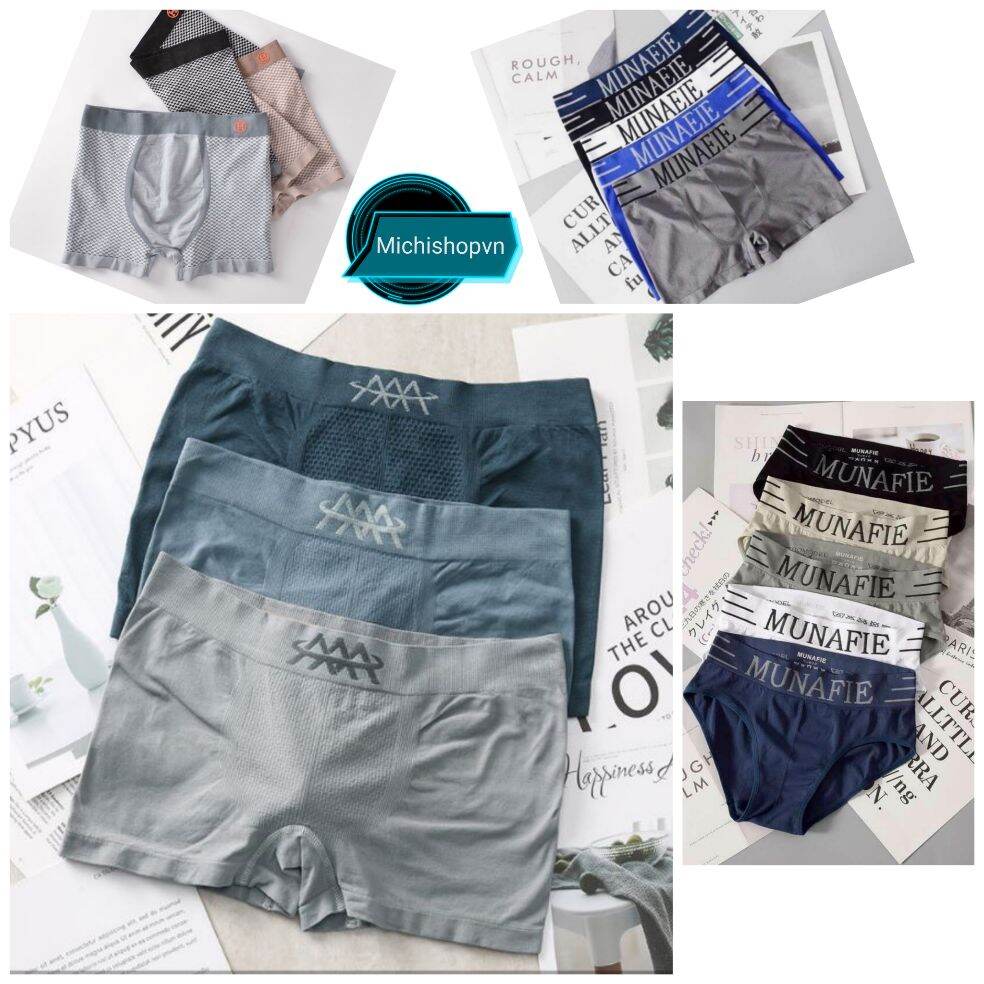 Hộp 3 quần sịp nam MICHI kháng khuẩn cao cấp- Quần sịp đùi nam Boxer- Quần sịp tam giác nam