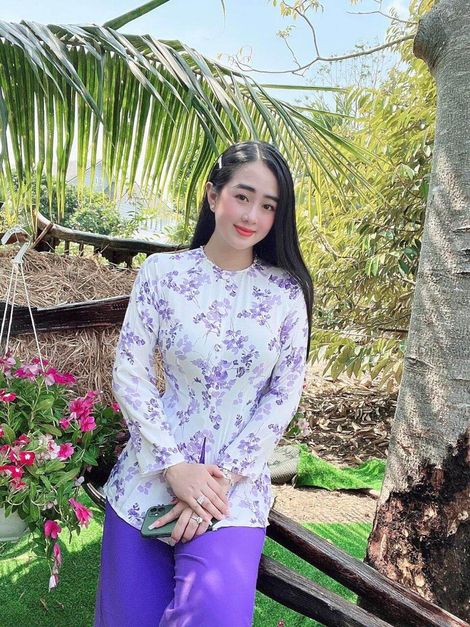 Bộ bà ba cổ tròn đính ngọc/ Sét bà ba cổ tròn