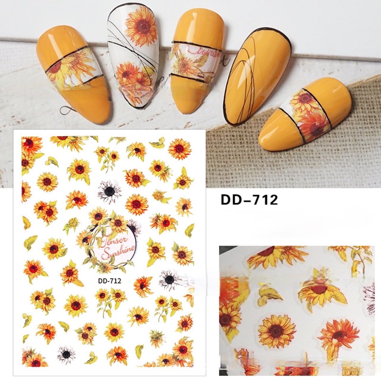 Sticker nail hoa gắn trang trí móng