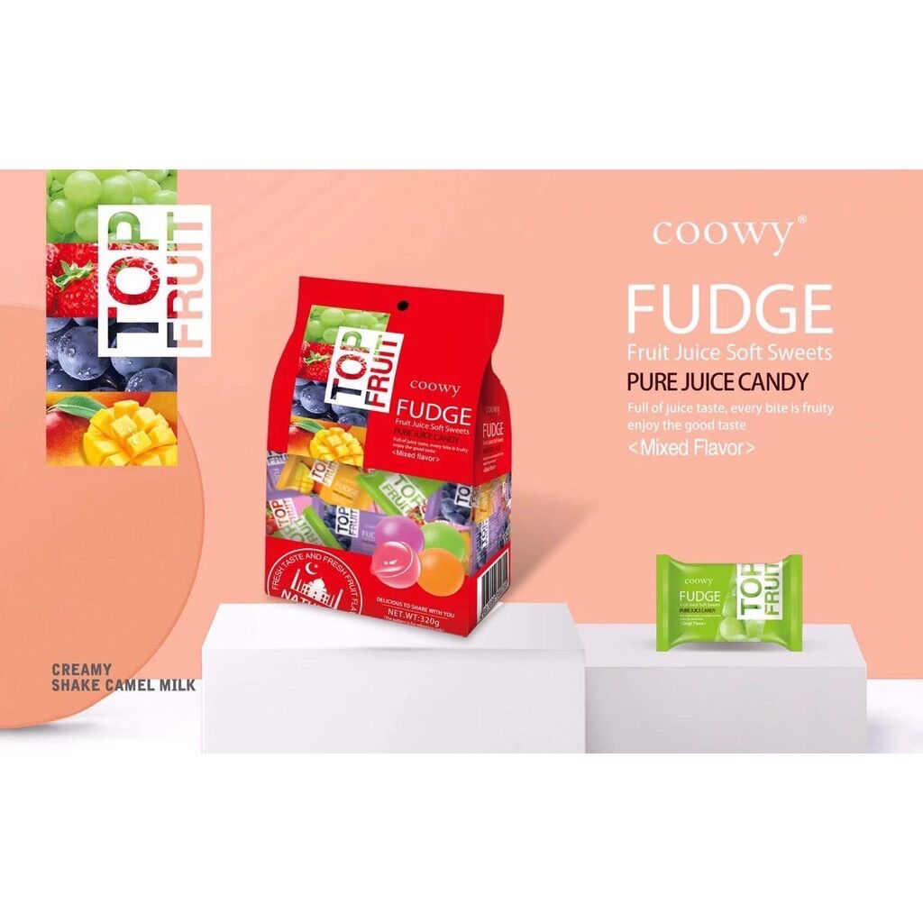 BỊCH 320G KẸO DẺO TRÁI CÂY TOP FRUIT COOWY