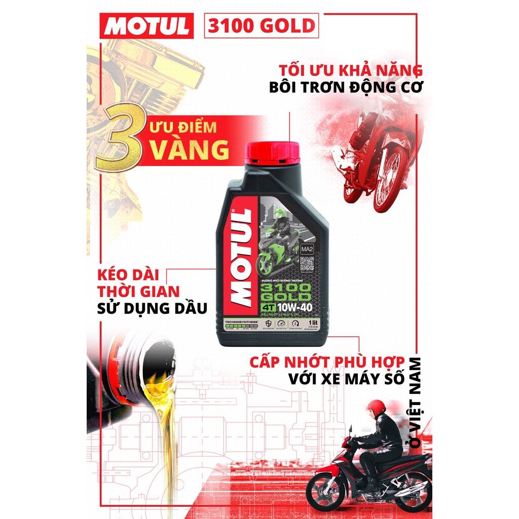 Nhớt bán tổng hợp motul 3100 1l